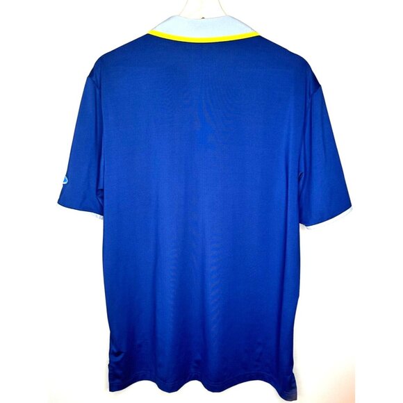 Adidas Mens Polo Shirt Golf Climacool Ford Logo Casual Short Sleeve Blue Large - Picture 2 of 8
